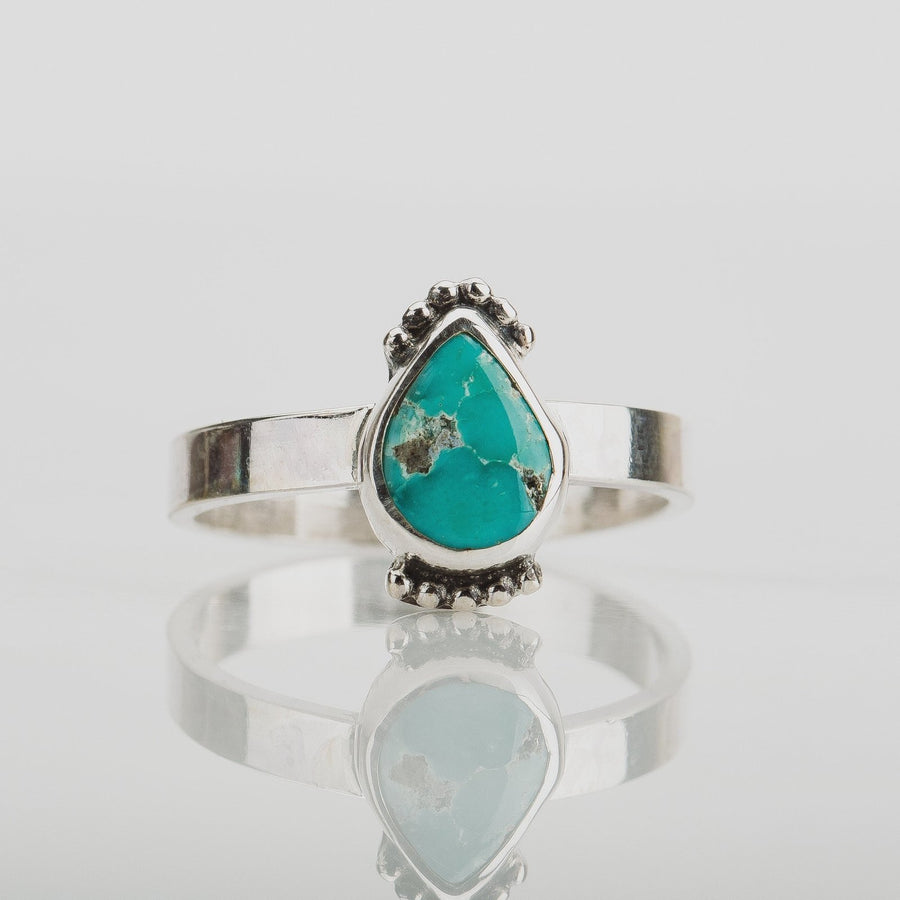 Size 7.25 White Water Turquoise Gemstone Ring - Melanie Golden Jewelry