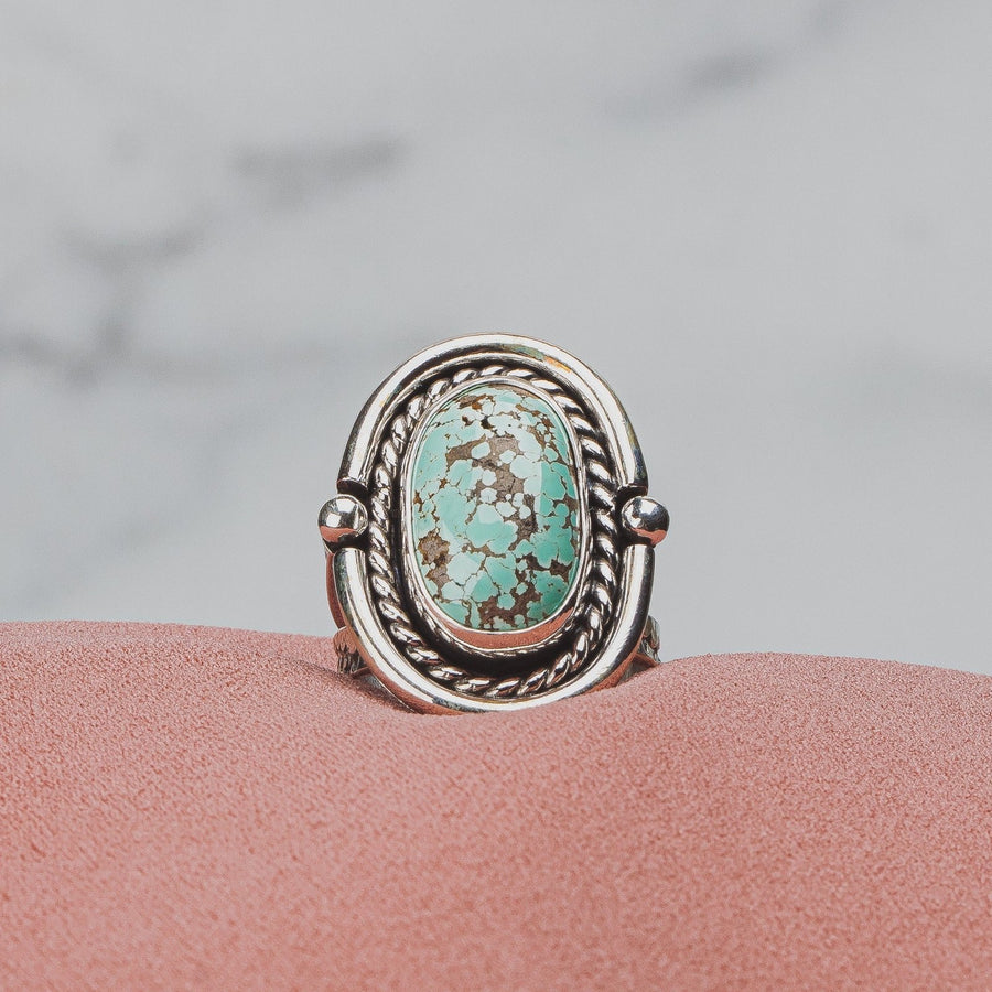 Size 7.5 Carico Lake Turquoise Gemstone Ring - Melanie Golden Jewelry - gemstone ring, ring, turquoise