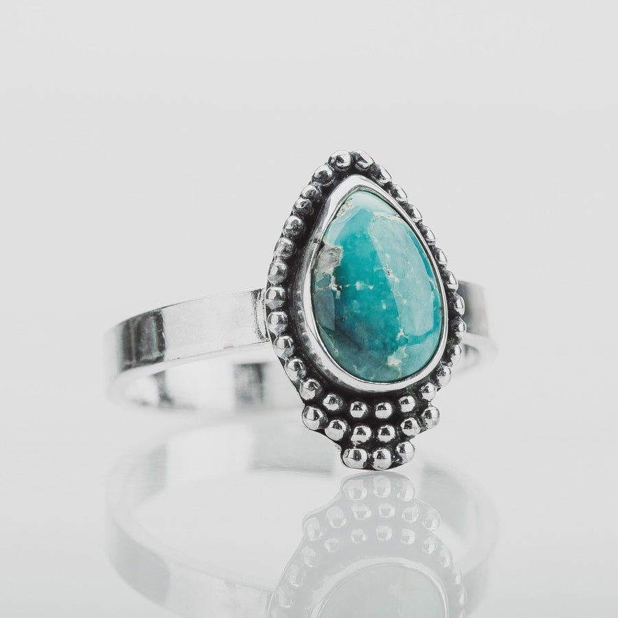 Size 7.5 White Water Turquoise Gemstone Ring - Melanie Golden Jewelry - gemstone rings, rings