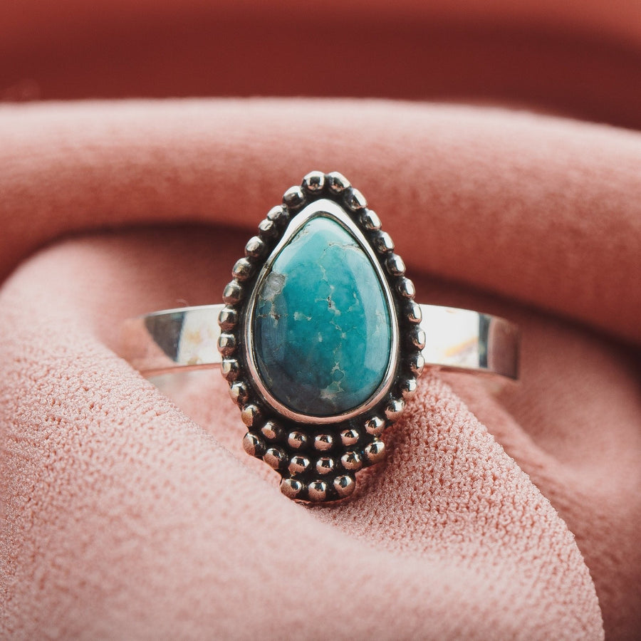 Size 7.5 White Water Turquoise Gemstone Ring - Melanie Golden Jewelry - gemstone rings, rings