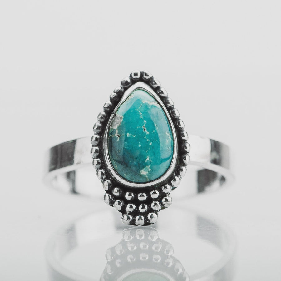 Size 7.5 White Water Turquoise Gemstone Ring - Melanie Golden Jewelry - gemstone rings, rings