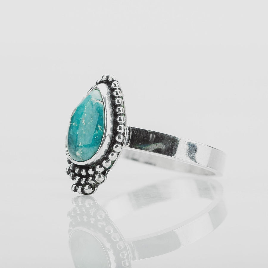 Size 7.5 White Water Turquoise Gemstone Ring - Melanie Golden Jewelry - gemstone rings, rings