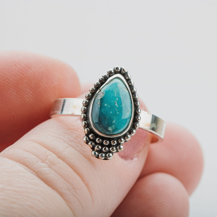 Size 7.5 White Water Turquoise Gemstone Ring - Melanie Golden Jewelry - gemstone rings, rings