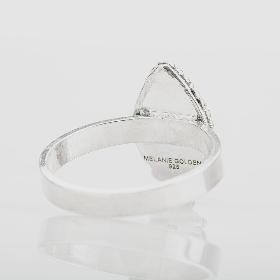 Size 7.5 White Water Turquoise Gemstone Ring - Melanie Golden Jewelry