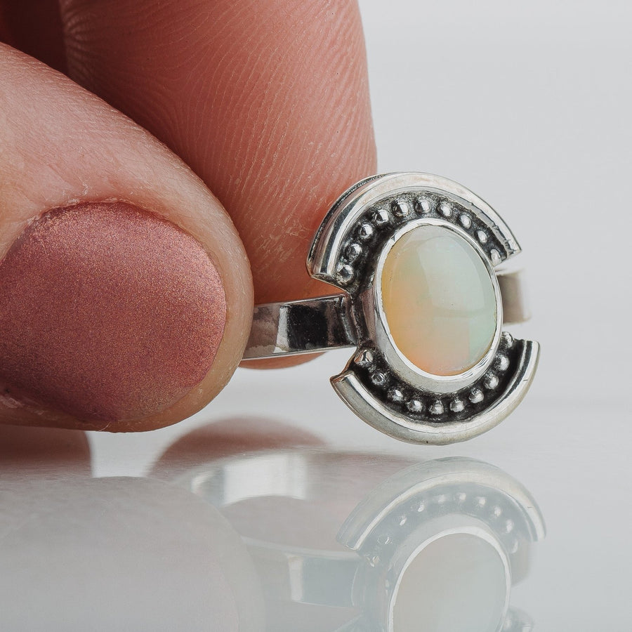 Size 8.5 Opal Shield Ring - Melanie Golden Jewelry