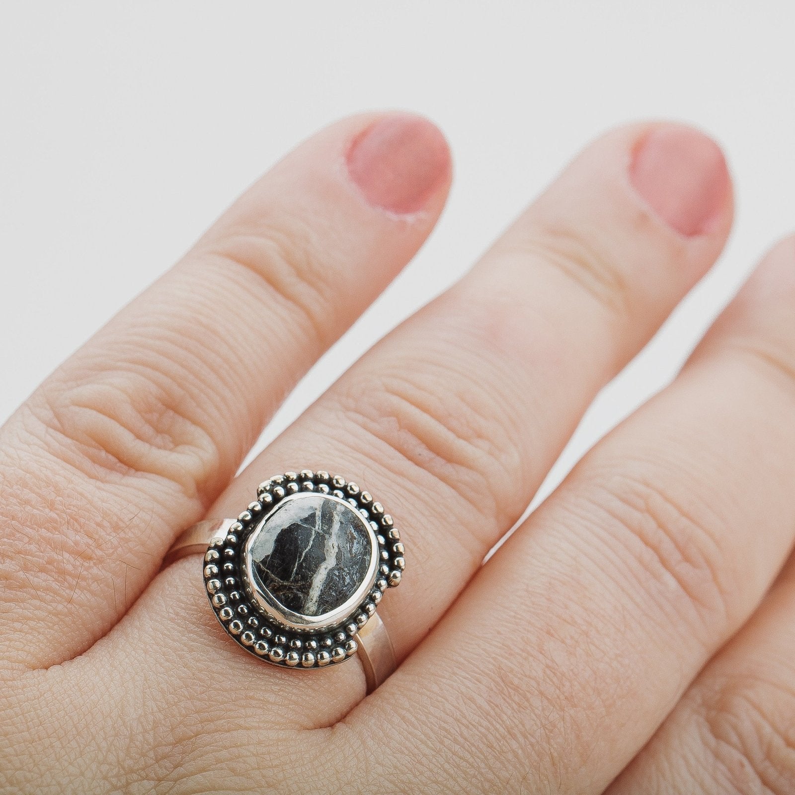 Size 8.5 White Buffalo Gemstone Ring - Melanie Golden Jewelry - gemstone rings, rings