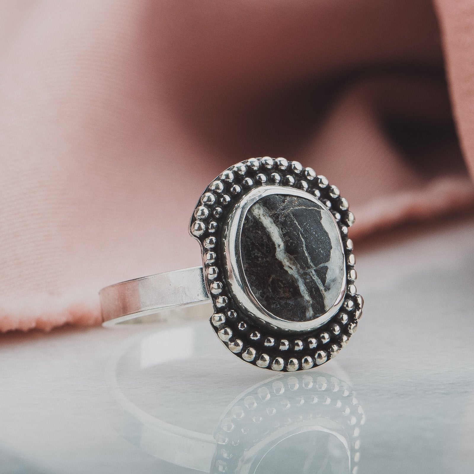 Size 8.5 White Buffalo Gemstone Ring - Melanie Golden Jewelry - gemstone rings, rings