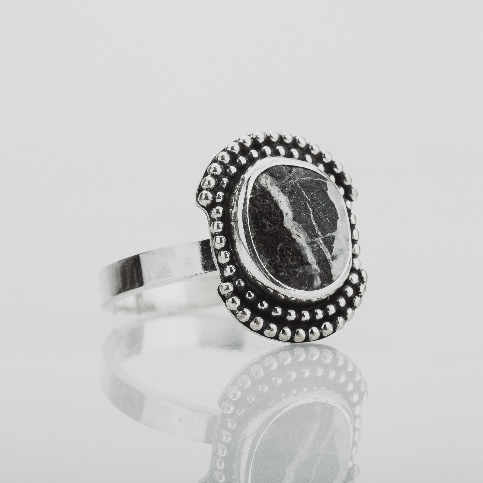 Size 8.5 White Buffalo Gemstone Ring - Melanie Golden Jewelry - gemstone rings, rings