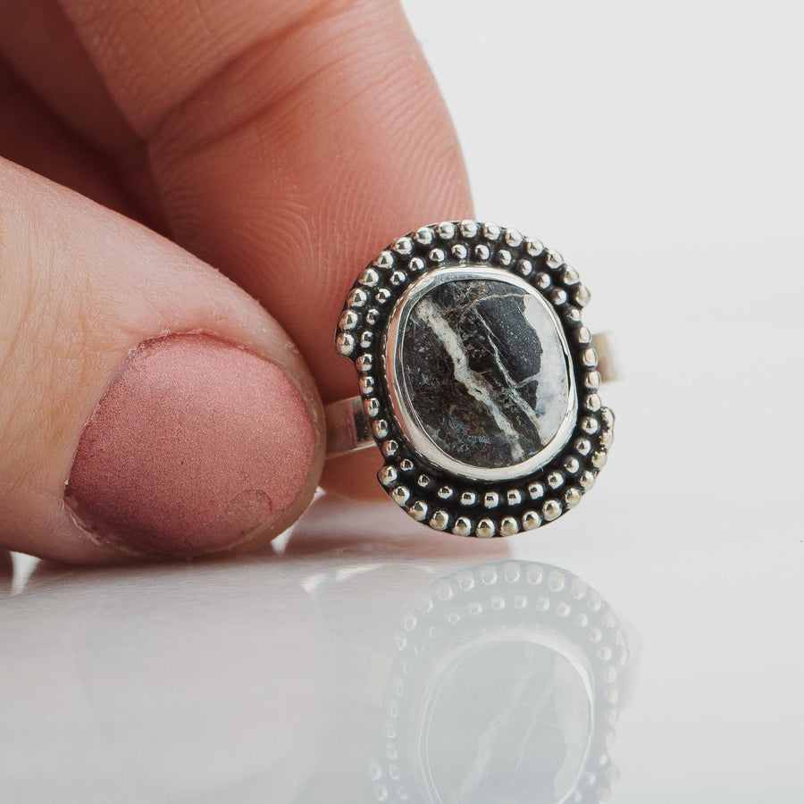 Size 8.5 White Buffalo Gemstone Ring - Melanie Golden Jewelry - gemstone rings, rings