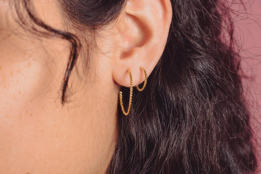 Small Twist Hoop Earrings