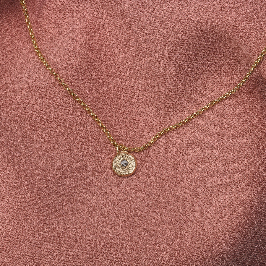Solid 14K Gold Silvermist Diamond Necklace - Melanie Golden Jewelry