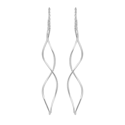 Spiral Threader Chain Earrings - Melanie Golden Jewelry - dangle earrings, earrings, threader, threader earrings