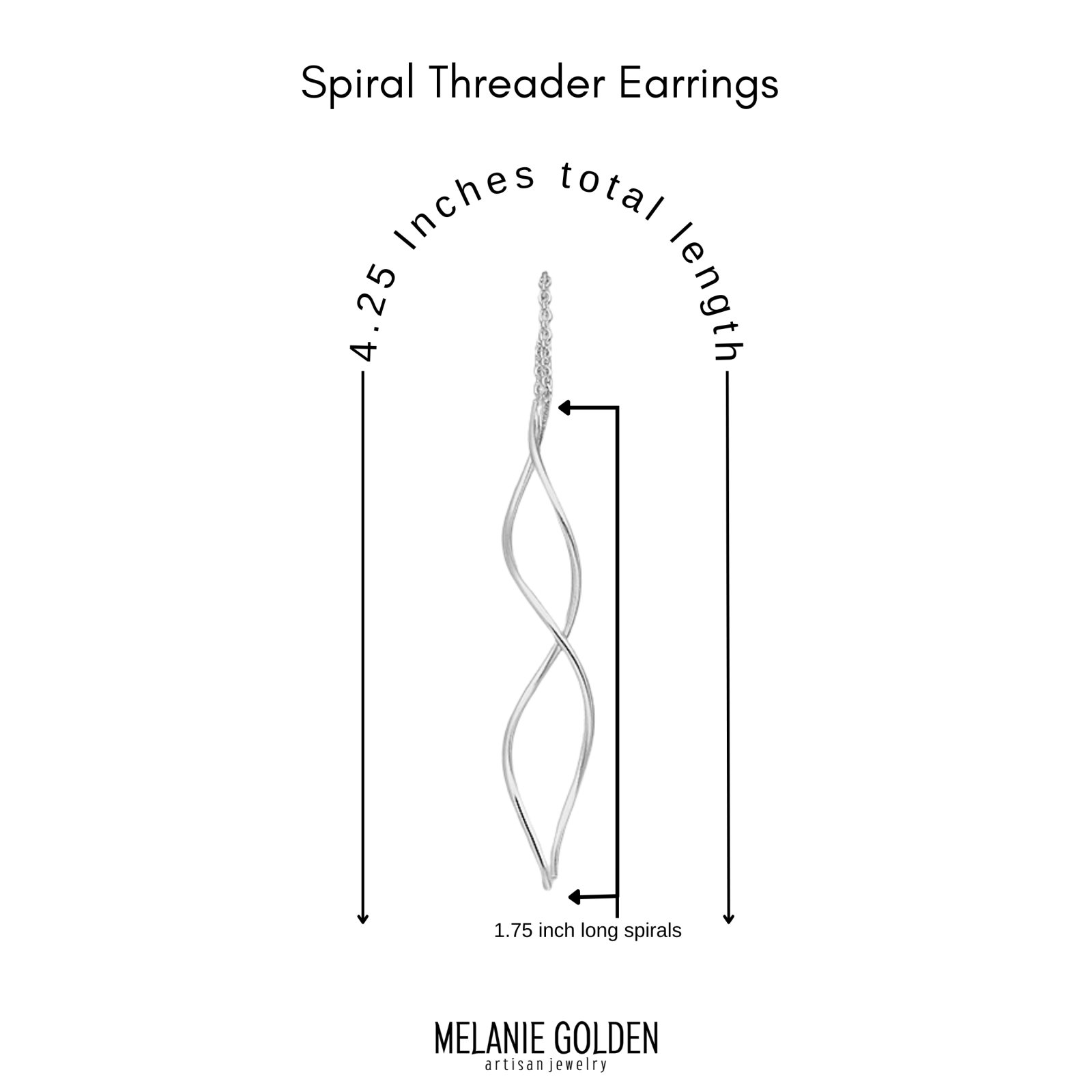 Spiral Threader Chain Earrings - Melanie Golden Jewelry - dangle earrings, earrings, threader, threader earrings