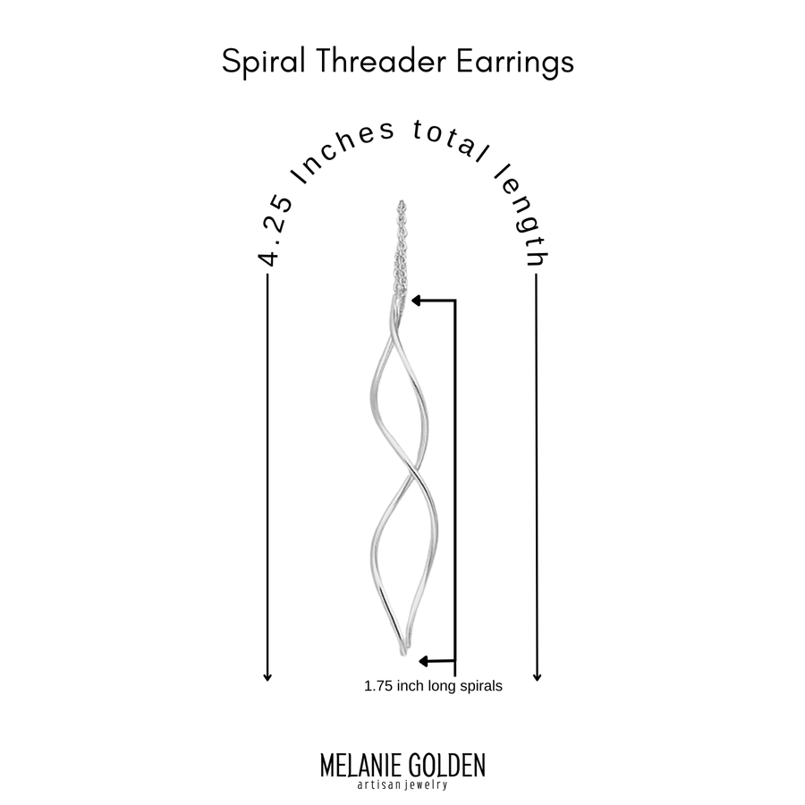 Spiral Threader Chain Earrings - Melanie Golden Jewelry - dangle earrings, earrings, threader, threader earrings