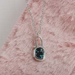 Spotted Cloud Mountain Turquoise Hinge Necklace - Melanie Golden Jewelry