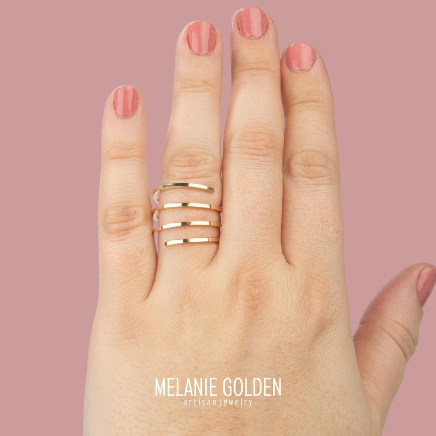 Square Spiral Bypass Ring - Melanie Golden Jewelry