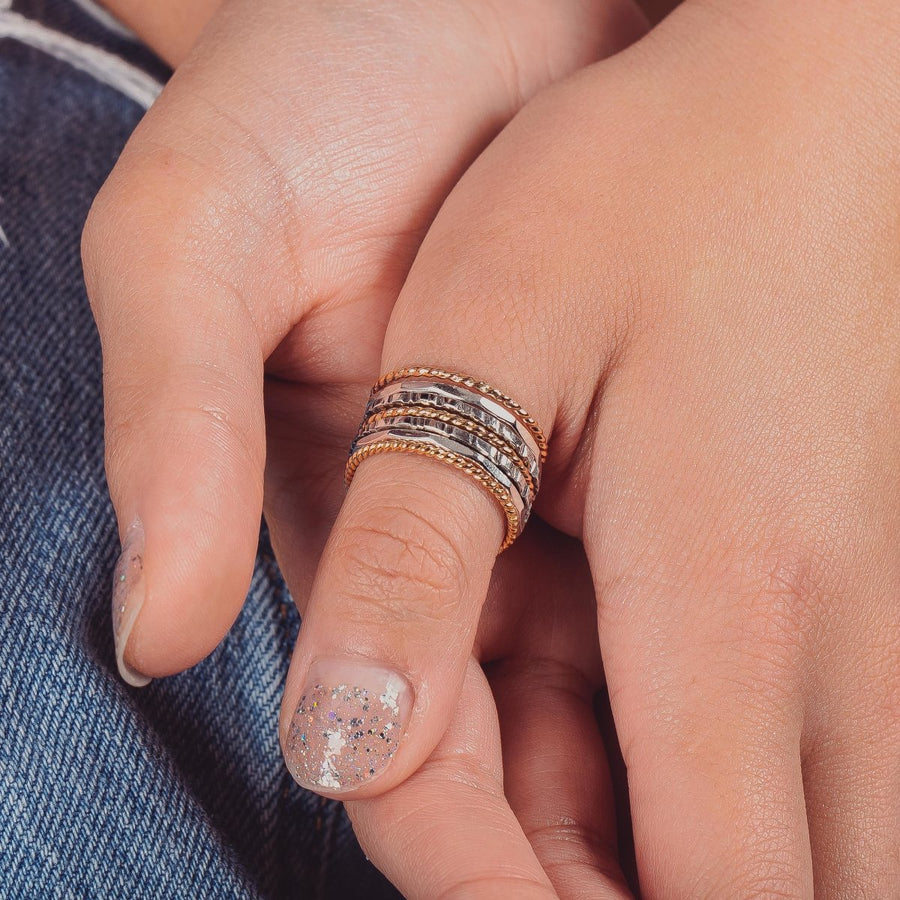 The Hera Stack - Melanie Golden Jewelry - mixed metal, rings, stacking rings