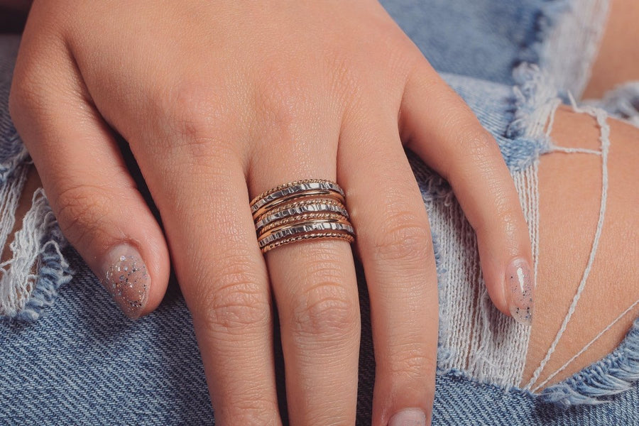 The Rowe Stack - Melanie Golden Jewelry - mixed metal, rings, stacking rings