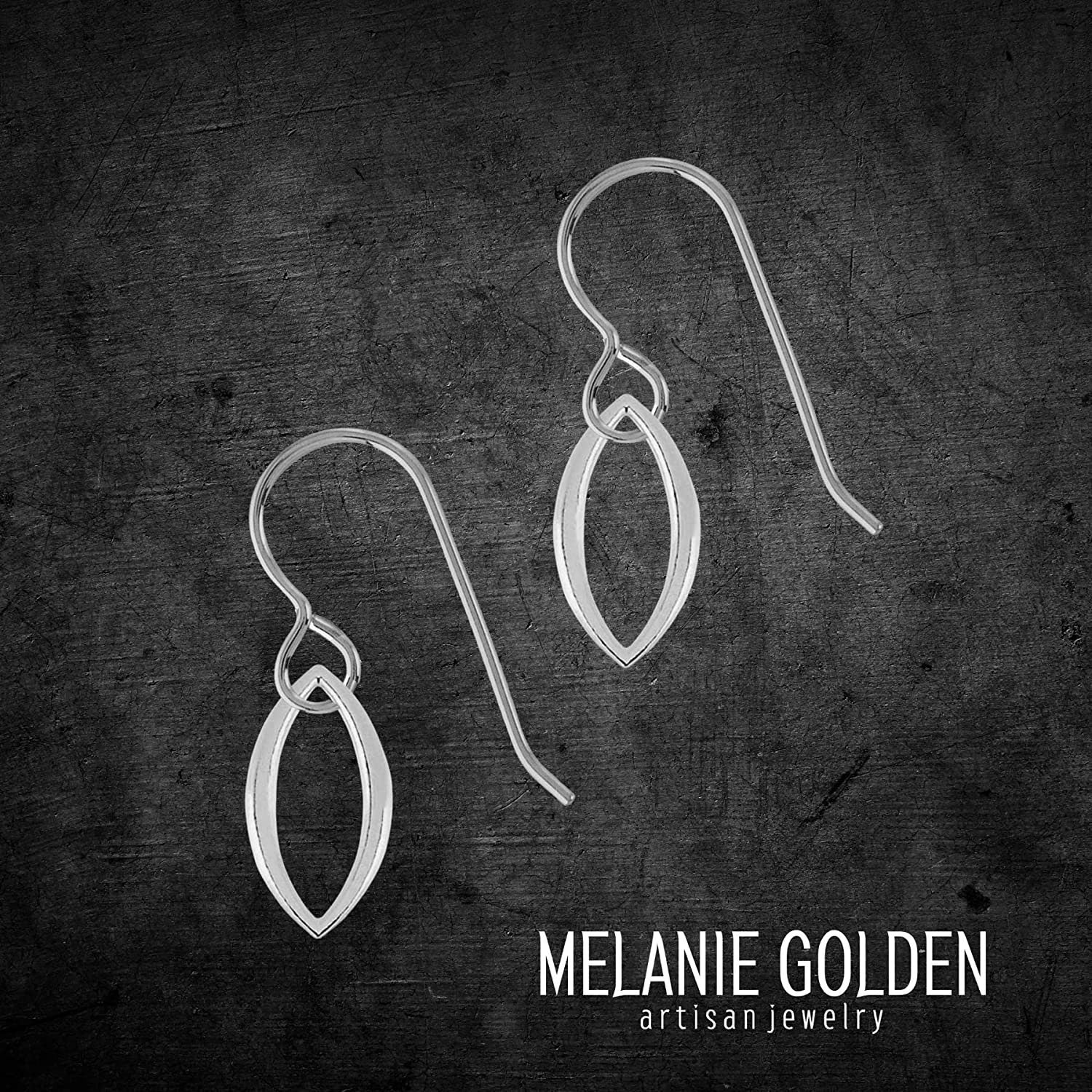 Tiny Leaf Petal Dangle Earrings - Melanie Golden Jewelry - dangle earrings, earrings, flora