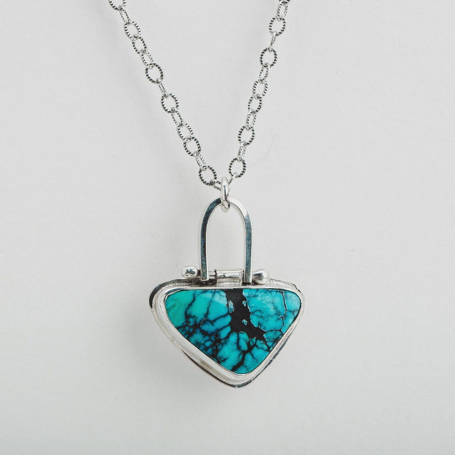 Triangle Cloud Mountain Turquoise Hinge Necklace - Melanie Golden Jewelry - gemstone necklaces, necklaces