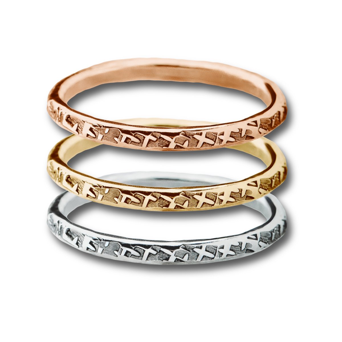 Trio of Raw Silk Stacking Rings