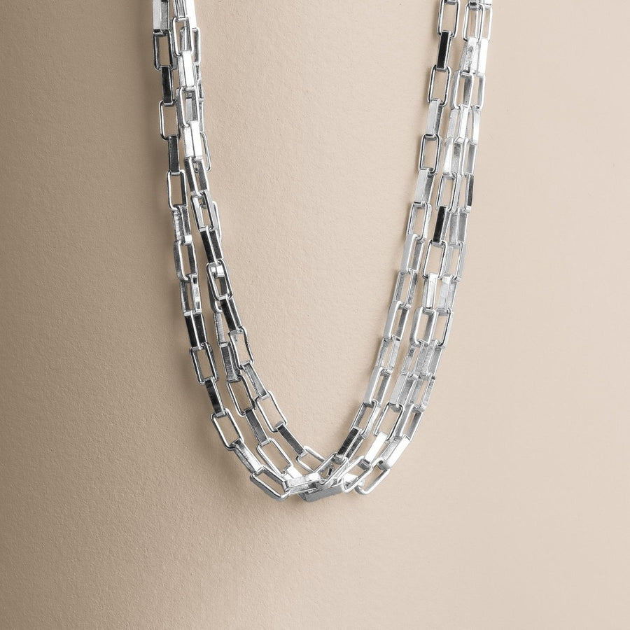 Triple Box Chain Necklace - Melanie Golden Jewelry