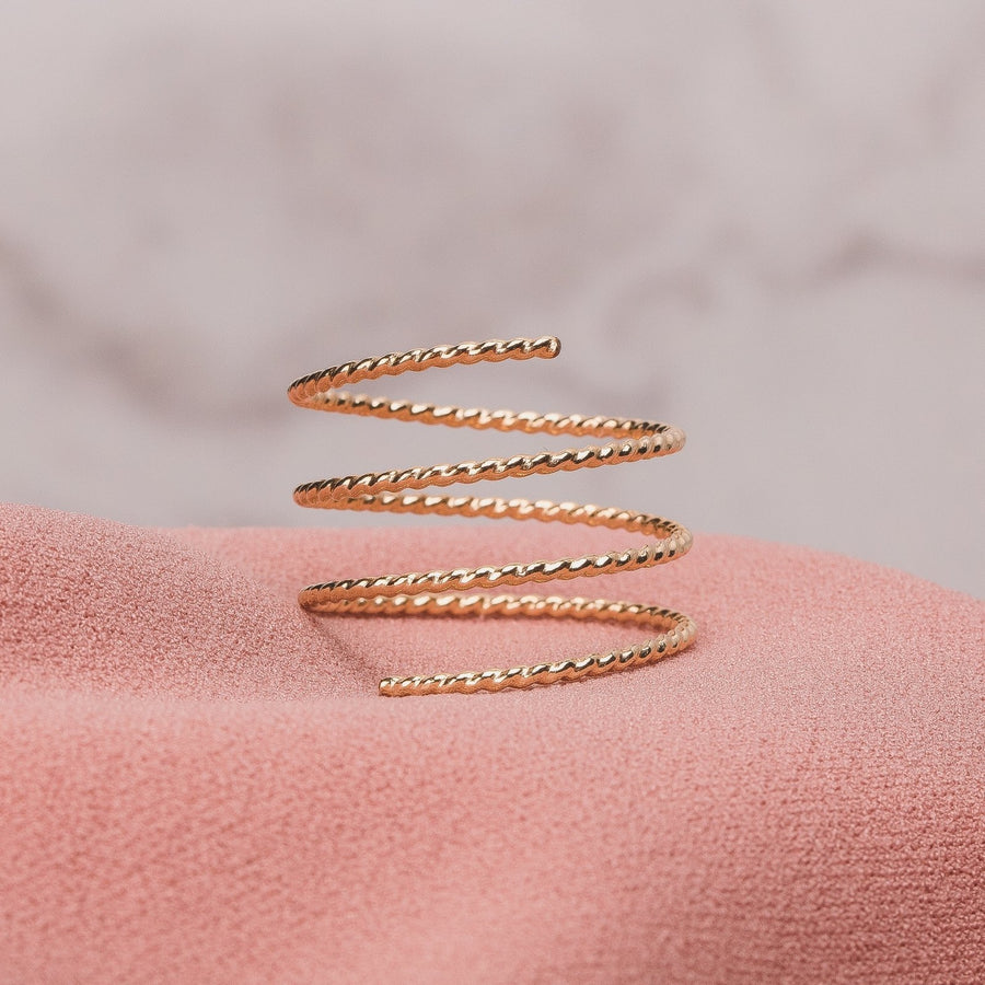 Twisted Double Spiral Ring - Melanie Golden Jewelry - ring, ring band, silver