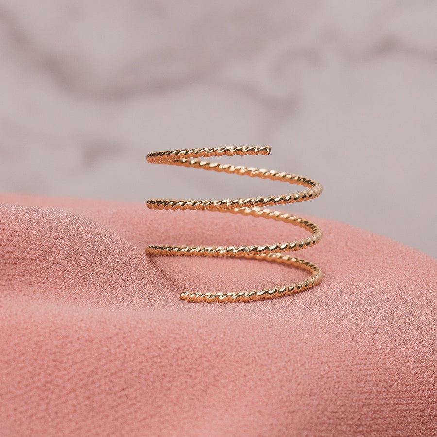 Twisted Double Spiral Ring - Melanie Golden Jewelry - ring, ring band, silver