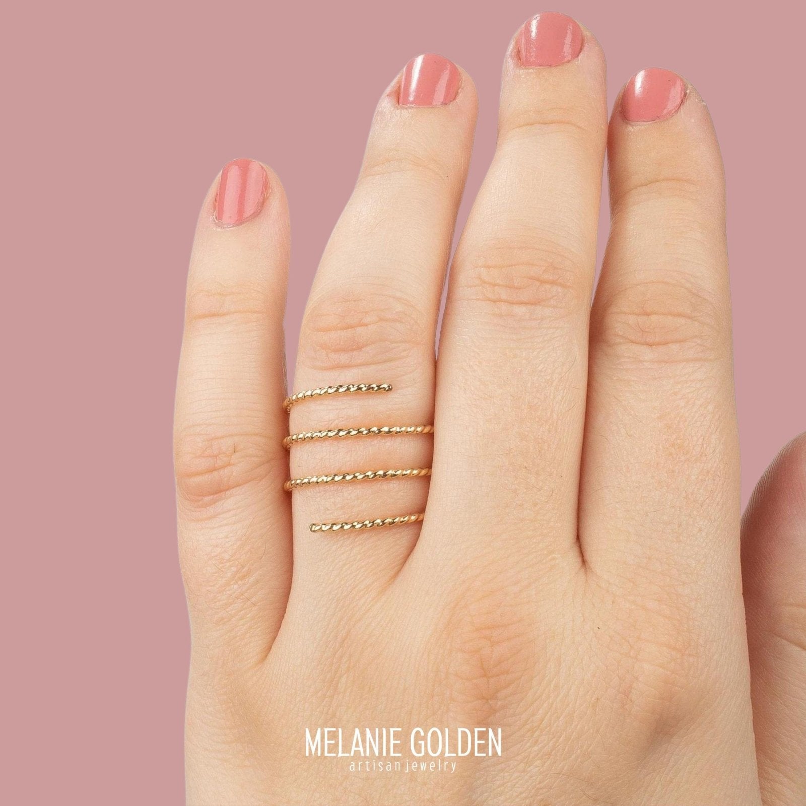Twisted Double Spiral Ring - Melanie Golden Jewelry - ring, ring band, silver