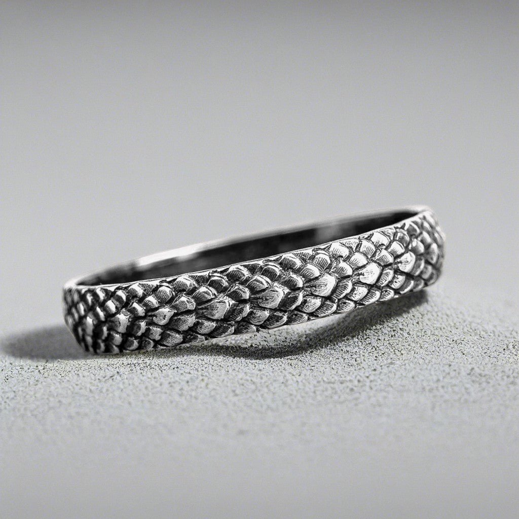 Unisex Snake Dragon Scales Ring Band