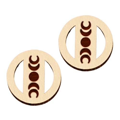 Wood Moon Phase Earrings - Melanie Golden Jewelry - earrings, stud, stud earrings