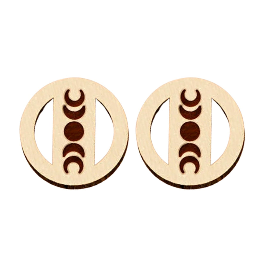Wood Moon Phase Earrings - Melanie Golden Jewelry